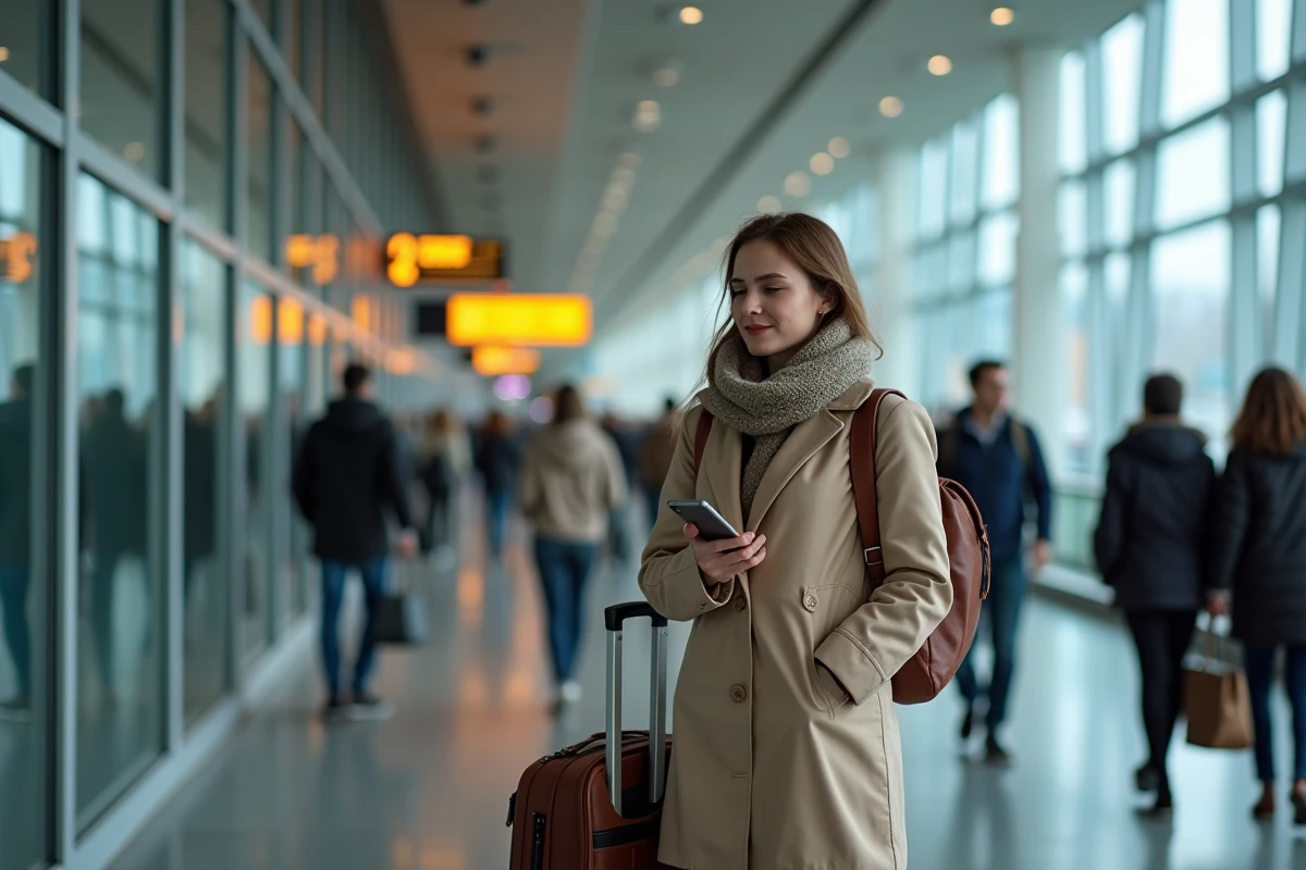 Jeune femme attendant à l