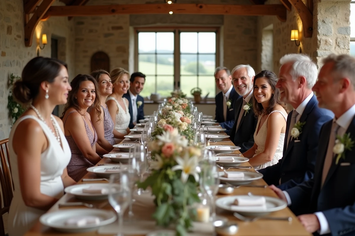 Invites élégants autour d