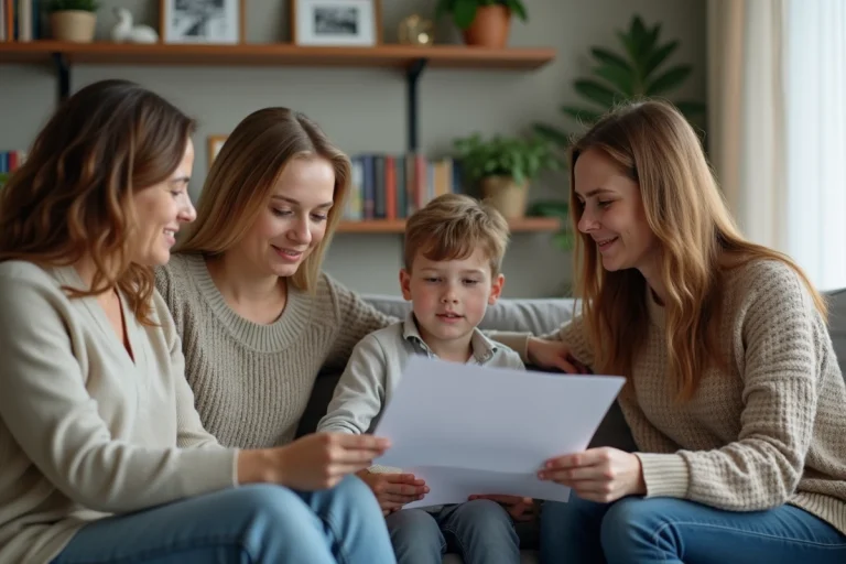 Maman et enfant lors d'un conseil familial chaleureux